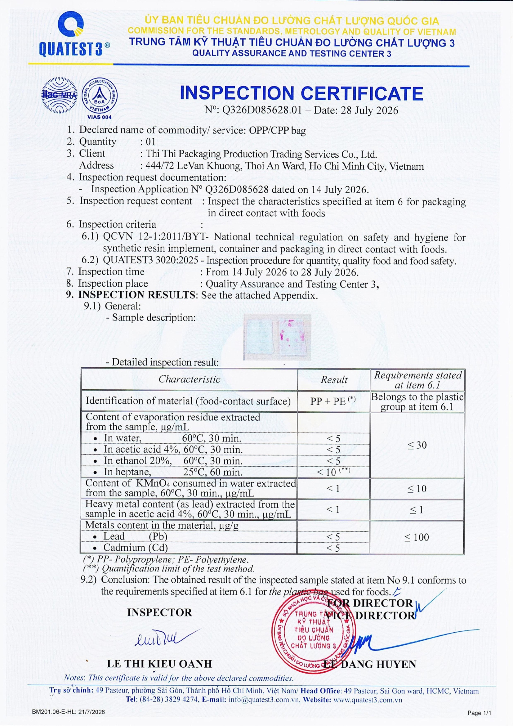 THI THI PACKAGING PRODUCTION TRADING SERVICES COMPANY LIMITED